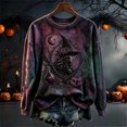 thumbnail image 2 of Womens Plus Size Halloween Sweatshirts Trendy Witch Printed Long Sleeve Pullovers Causal Fall Crew Neck Graphic Tops Dark Purple5 XXXL, 2 of 3