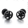 thumbnail image 5 of 8xMen's 316l - Pendientes de acero inoxidable con forma de estrella redonda y pentagrama ------ Código de producto 60730, 5 of 5