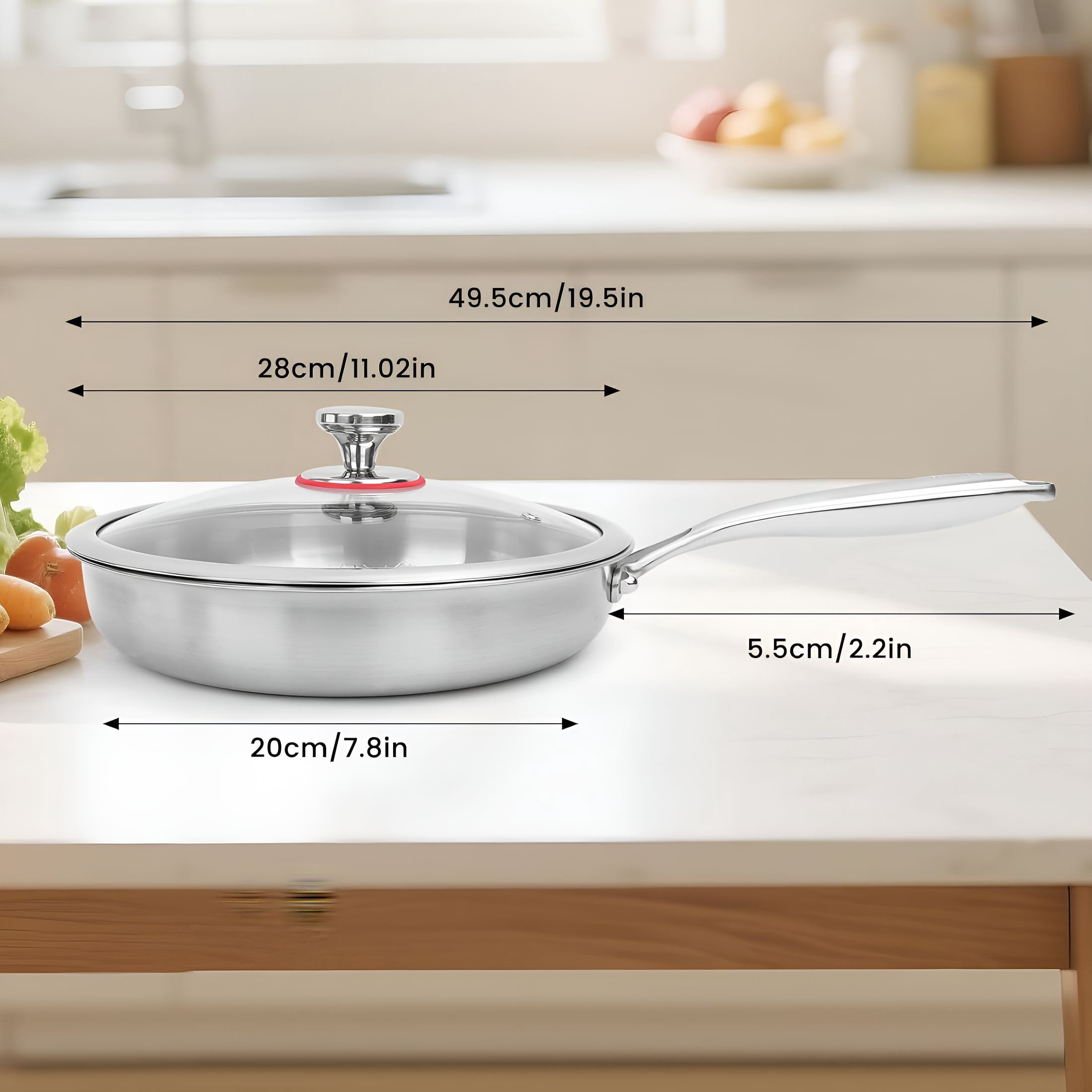 ACDANC Titanium Hammered Pan Pro with Lid-11.02 Inch Titanium Non Stick Frying Pan | Scratch-Resistant,Even Heating Cookware for All Stovetops(11In-With Lid)