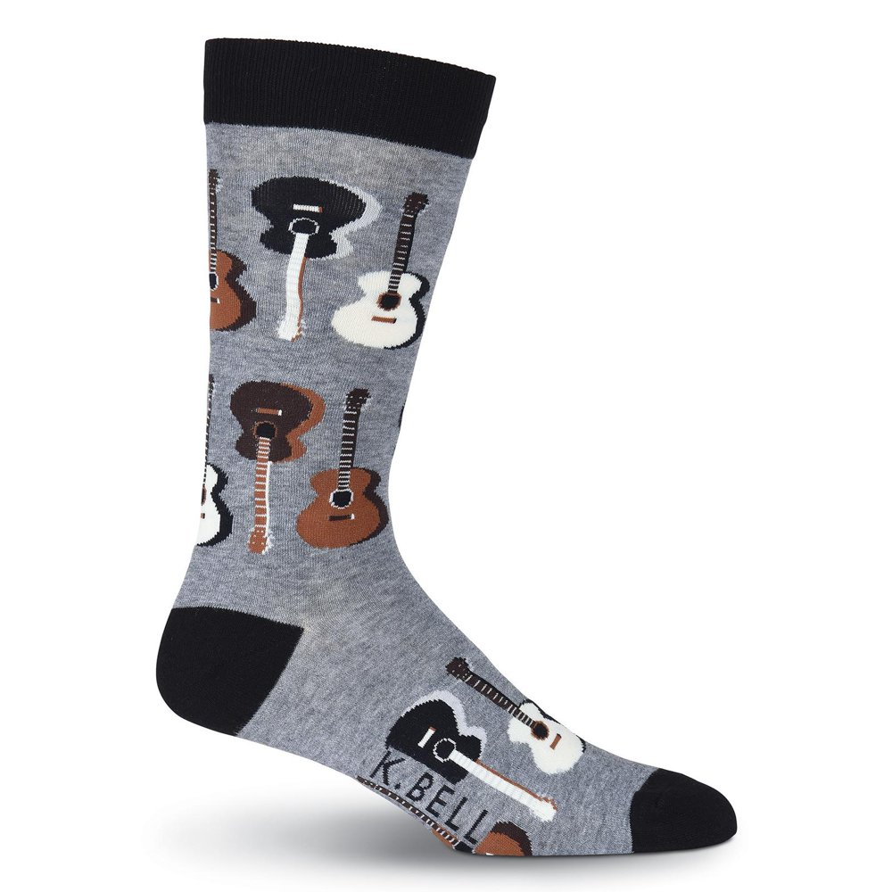 K. Bell Socks K. Bell Mens Guitars Crew Socks, Mens Shoe Size 6.512