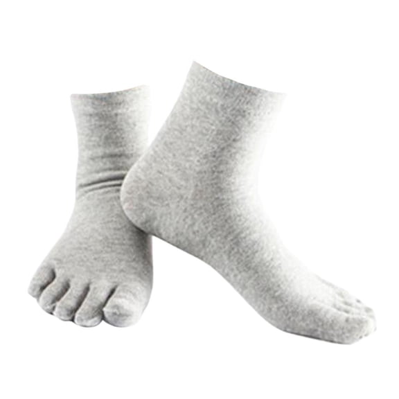 Yunhgft High Sports Socks, for Men and Women Non-Slip Breathable Five Socks for Sports Grey