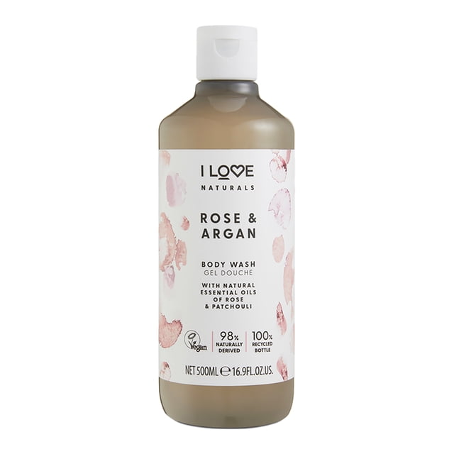 I Love Cosmetics Gel de Baño Naturals, Rosa y Argán, 500 ml