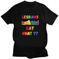 thumbnail image 1 of Mujer Ropa Lesbiana Come Qué Gato Camiseta Estampada Legalización de la Homosexualidad Verano Hombre Clásico Kawaii Dibujos Animados Manga Corta, 1 of 7
