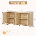thumbnail image 2 of 62 Inch Rattan Sideboard Buffet Cabinet, 4-Door Kitchen Storage Cabinet with Shelves, Farmhouse Accent Buffet Sideboard, Console Table for Living Room, Entryway, 2 of 6