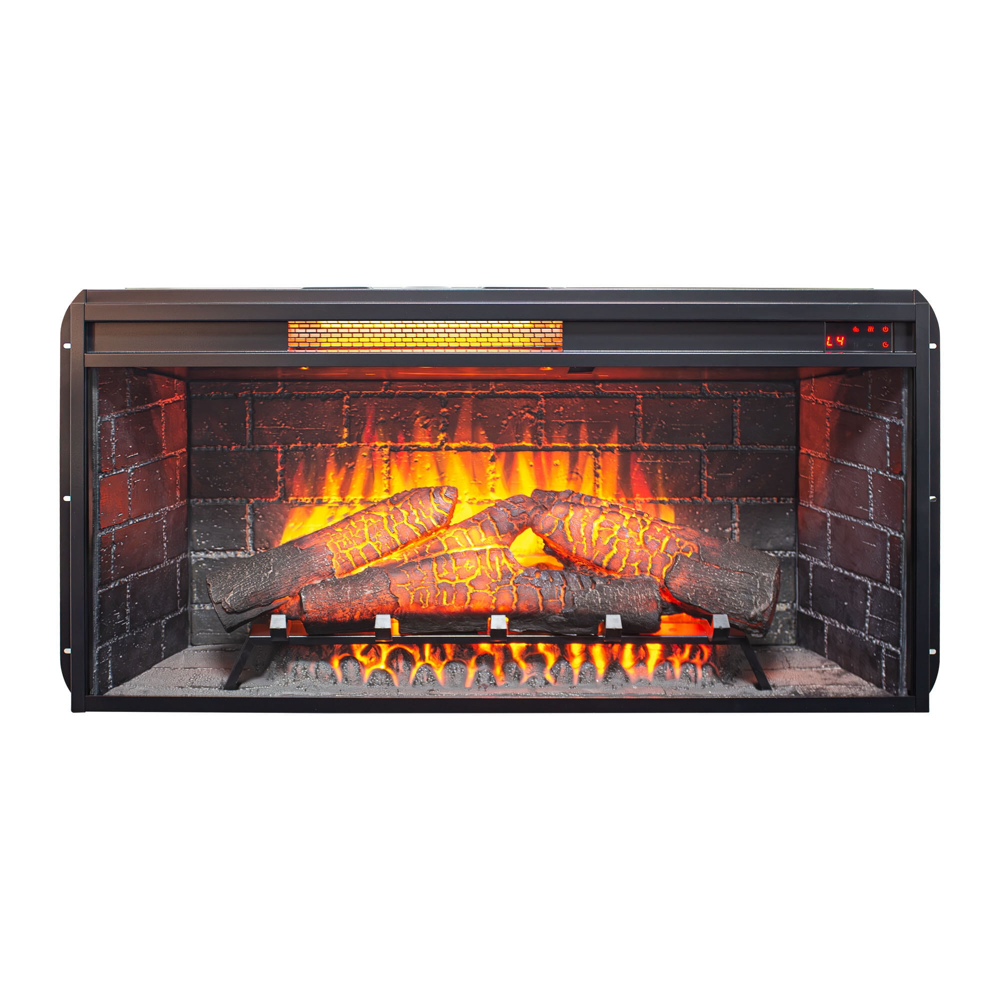 Electric Indoor Fireplaces, 36 inch Infrared Electric Fireplace with Removable Trim kit Insert, Touch Panel Home Decor Heater, Antique Black Indoor Fireplaces,Fireplace Tools Set