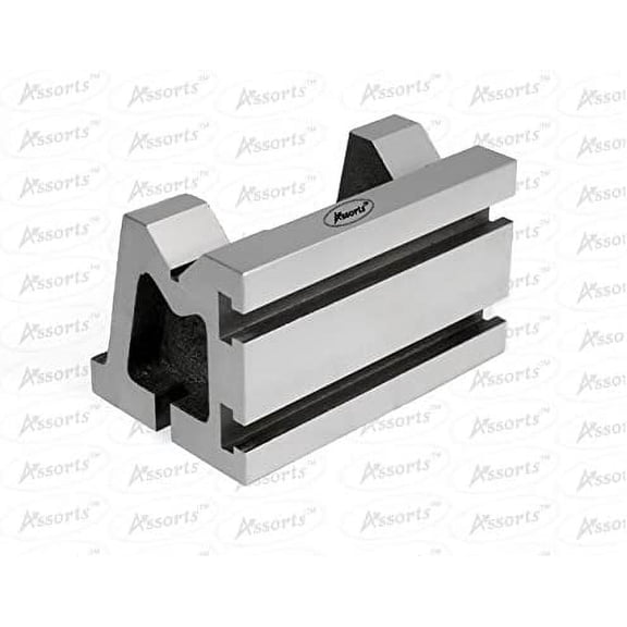 ASSORTS CASTE IRON VEE ANGLE PLATES-STRESS RELIEVED - WORK-HOLDING CLAMPING MILLING-HEAVY DUTY (3" x 3" x 5" (75 x 75 x 125 mm) T-Slotted)
