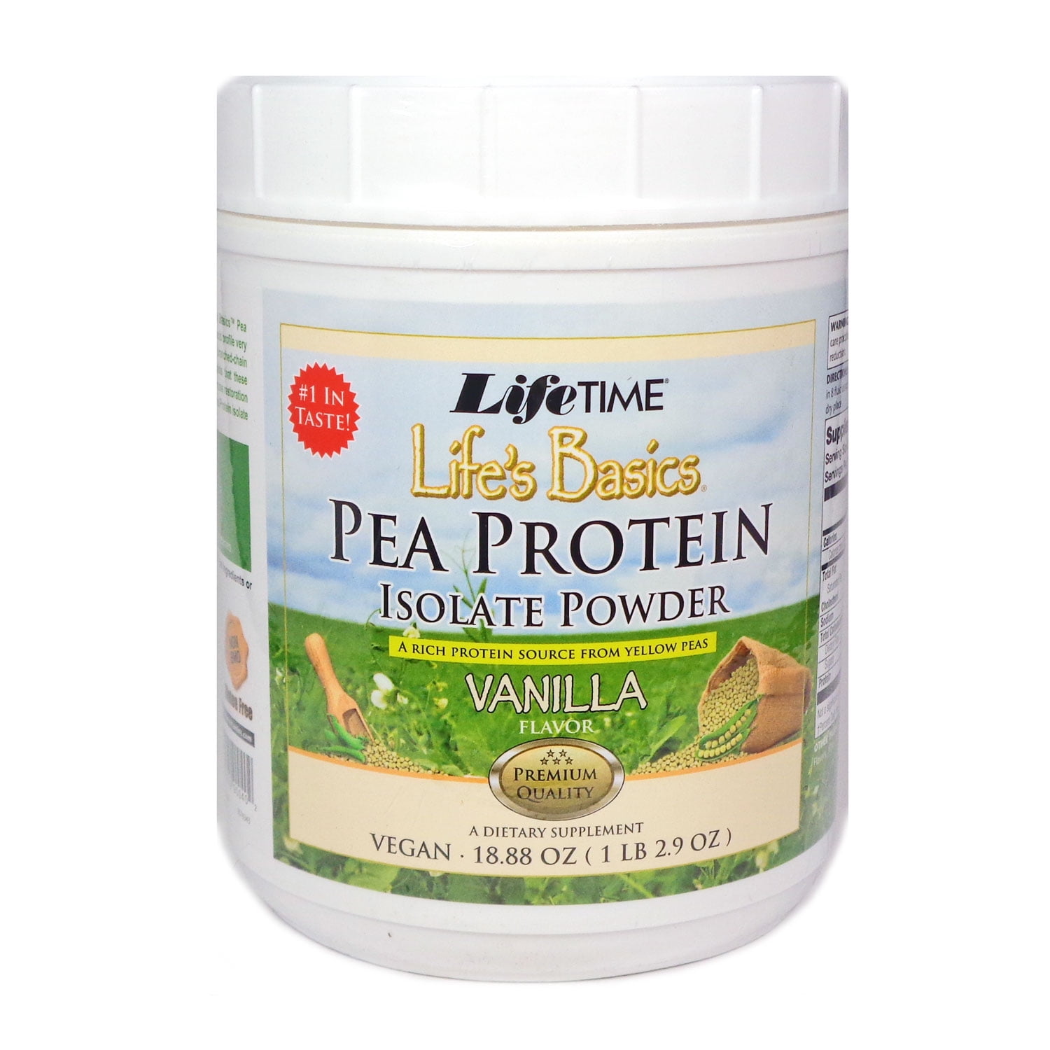 Lifetime Lifes Basics Pea Protein Powder, Natural Vanilla Flavor