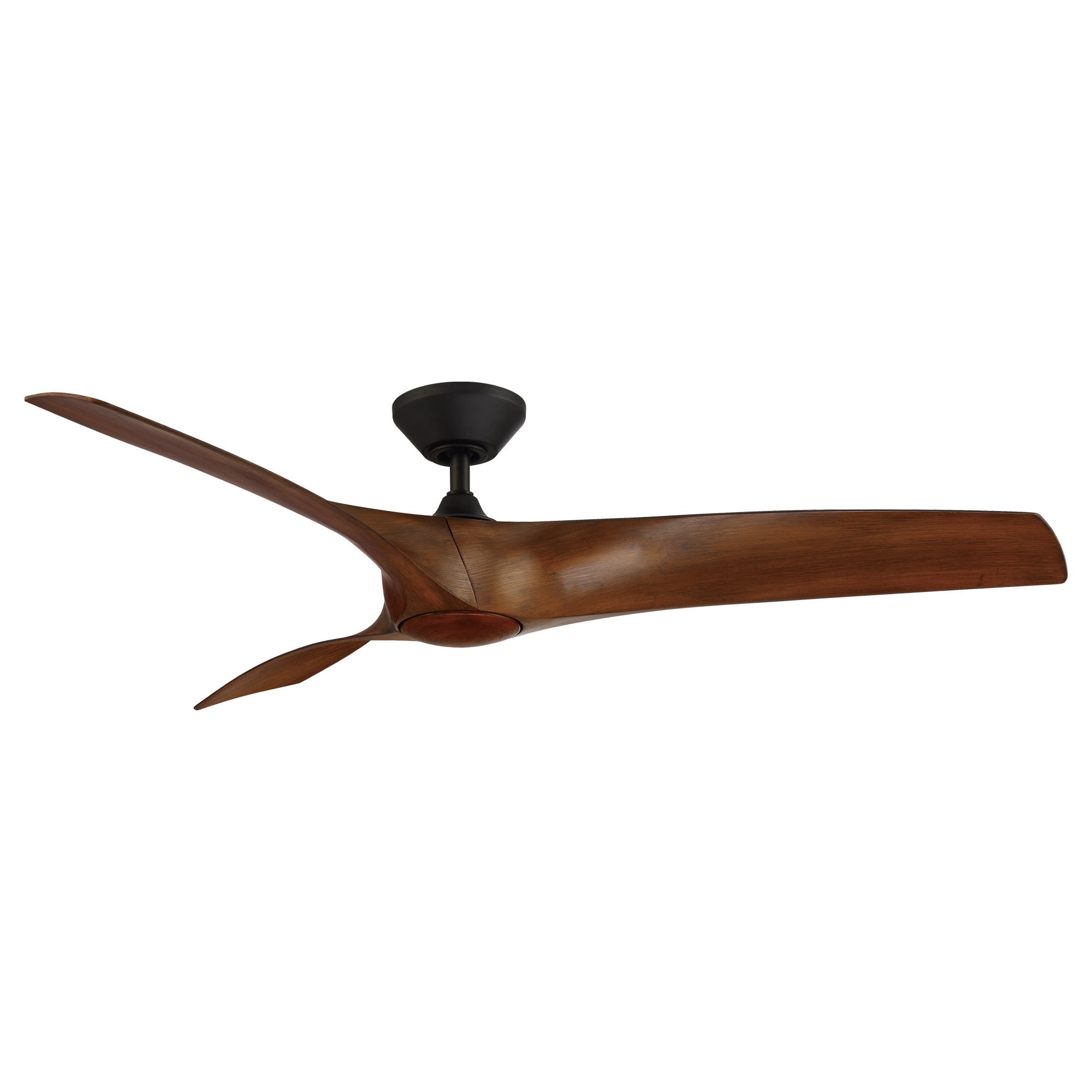 Zephyr 62" Matte Black/Distressed Koa Dimmable LED Smart Ceiling Fan with Remote Control