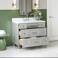 thumbnail image 3 of Ariel Monroe 43 Inch Single Rectangular Sink Bathroom Vanity With Pure White Quartz Countertop 1.5 inch Edge In Grey, 3 of 7