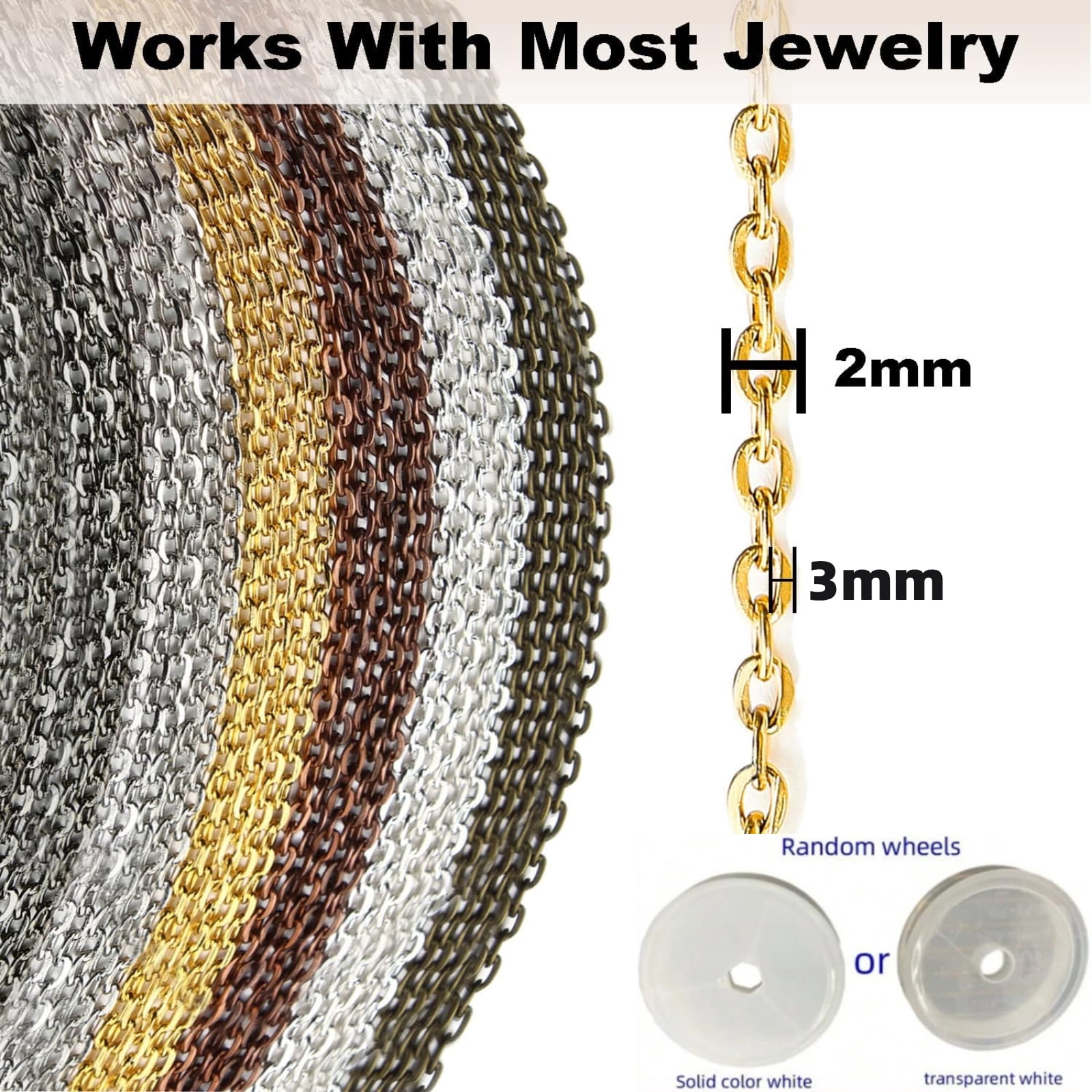 342Pcs Necklace Making Kit Adult,Pendant Trays Set for Jewelry Making with Glass with Fine Storage Pouch, Cabochons, 60ft Jewelry Chain 6 Color Plated Metal, Open Jump Rings, Lobster Clasps