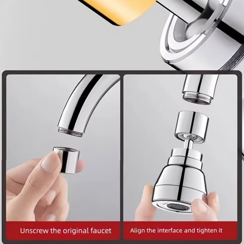 4pcs-304 Stainless Steel Three-Mode Faucet Nozzle | 360° Rotating Water-Saving Aerator (Aeration/Spray/Water-Saving) | Splash-Proof Kitchen Sink Accessory - Modern Design with Clamp Valve