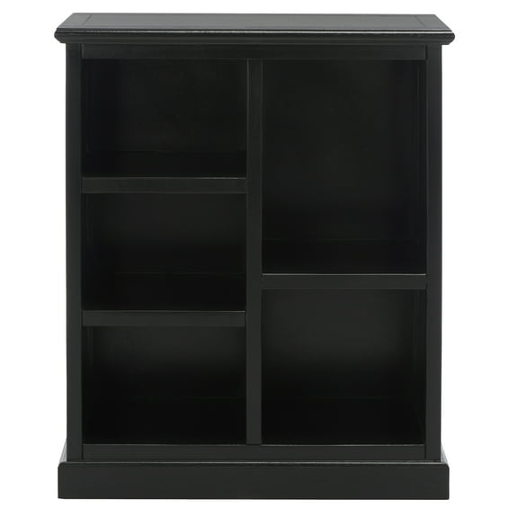 SAFAVIEH Maralah Country Transitional Bookcase with 5 Shelves, Black (25 in. W x 10.6 in. D x 30.1 in. H)