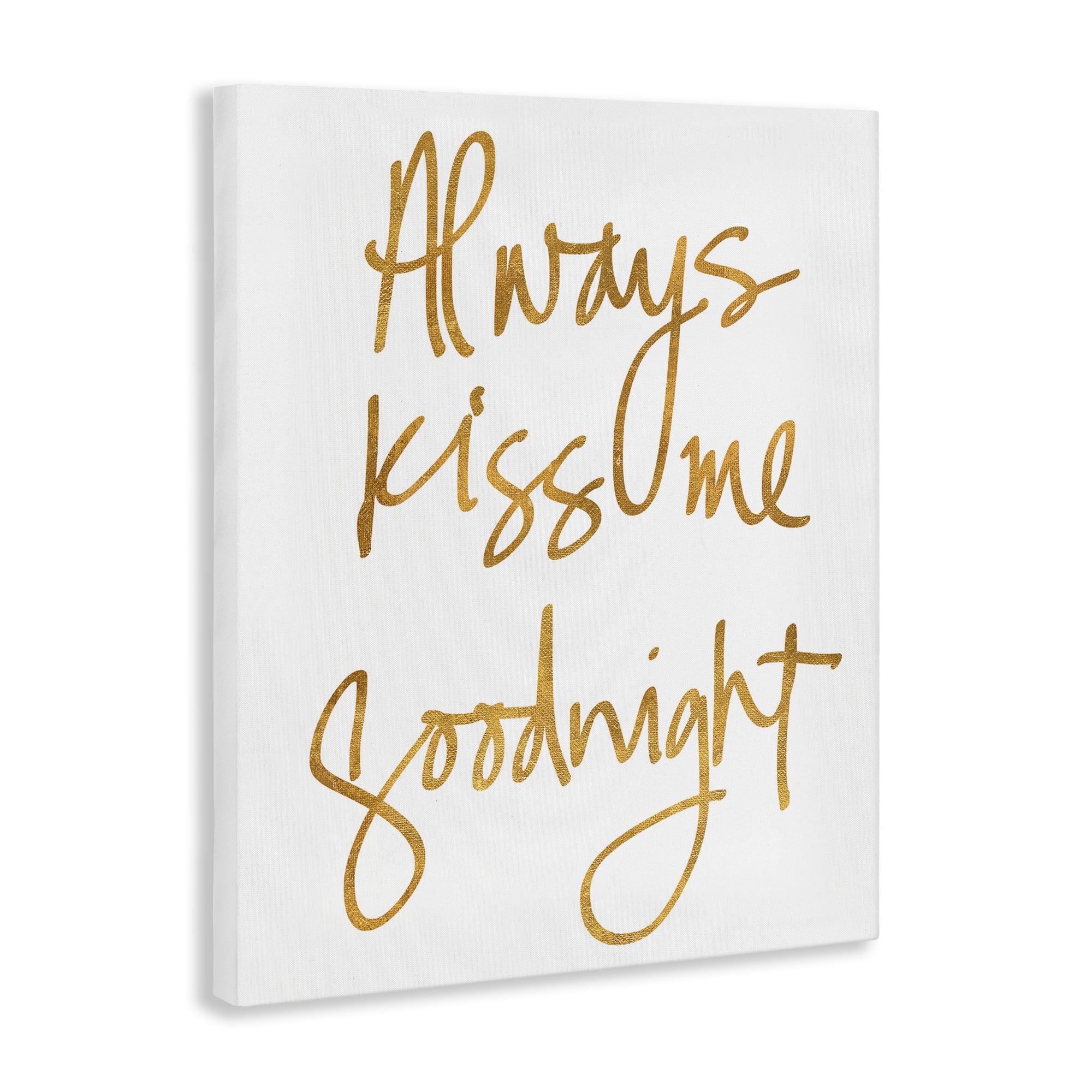 Stupell Industries Kiss Me Goodnight Typography Painting Gallery Wrapped Canvas Art Print Wall Art, 24 x 30