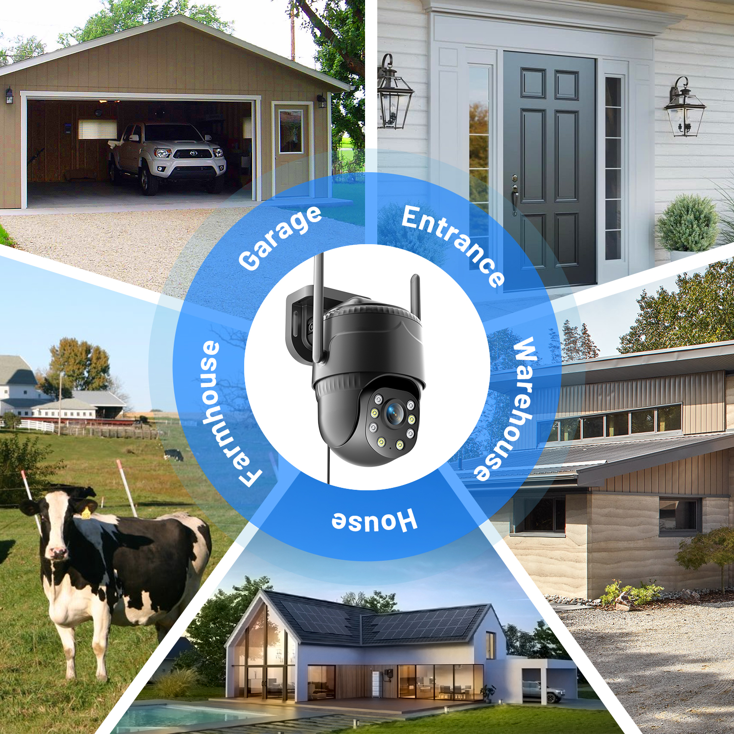 Runofast 4G LTE Cellular Security Camera Wired Indoor/Outdoor, No WiFi Security Cameras Plug-in for 24/7 Recording (Black)