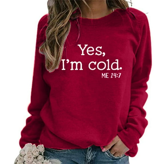 Dowegor Sweatshirt Pullover Blouse Sleeve Shirts Long Printed Women Top Women's Blouse Women's Fashion Hoodies & Sweatshirts Hooded Sweatshirt Women Womens Fall Sweatshirts Red 2Xl