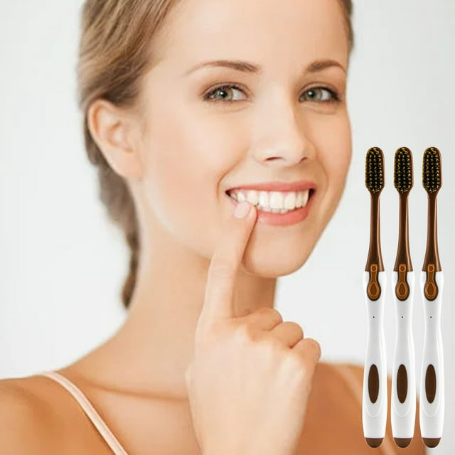 Viflosae Offres du Jour Liquidation Prime Brosse à Dents Adulte Noire et Dorée à Tête Étroite avec Poils Doux Emballés Individuellement pour Usage Domestique et Expérience Douce Offres du Jour Liquidation
