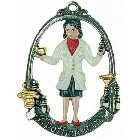 Pharmacist Female German Pewter Christmas Ornament Apothekerin Decoration