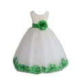 thumbnail image 2 of Ekidsbridal Wedding Pageant Rose Petals Ivory Tulle Flower Girl Dress Junior Bridesmaid Summer Easter Communion 302T 4, 2 of 3