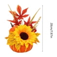 thumbnail image 3 of Racsoh Mini Artificial Pumpkin Tabletop Ornament, Faux Fall Floral Arrangement with Sunflower and Berry, for Thanksgiving Halloween Mantel Decor (A), 3 of 7