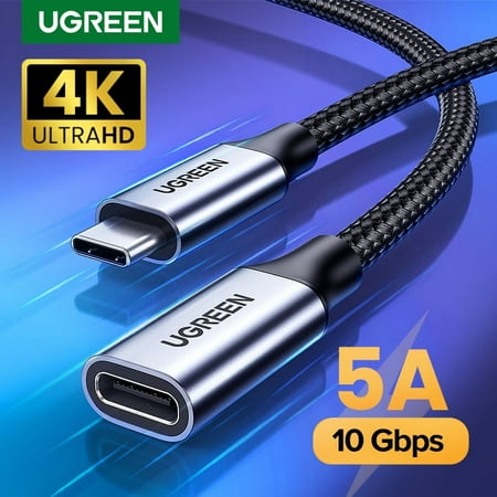 UGREEN USB C Extension Cable 3FT, USB C 3.2 10Gbps Cable Extender, Braided USB C Male to Female Cable, 100W Fast Charging, Type C Extension Cord for Steam Deck, Hub, MacBook, iPad, Galaxy S23 Note20