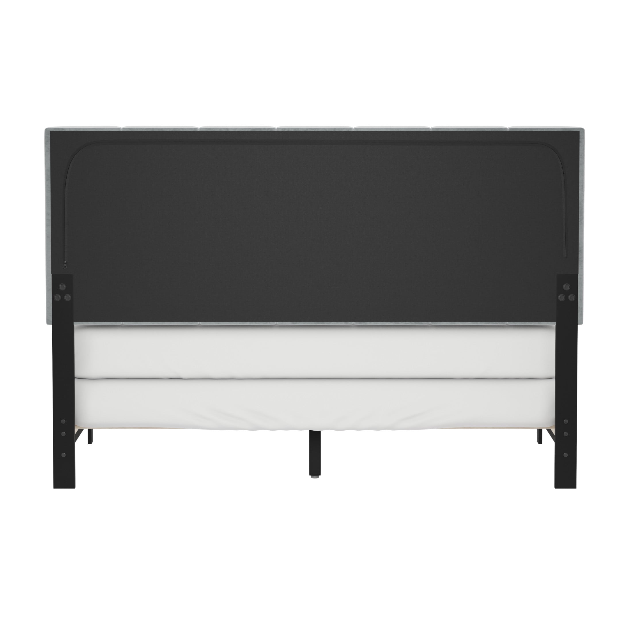 Reece Channel Stitched Upholstered Queen Bed, Platinum, by Hillsdale Living Essentials