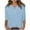 Light Blue, variant on Mgmyaa Girls Summer Tops Fall Casual T-Shirts Kids V-Neck Solid 3/4 Sleeve Blouses 3-13 Years