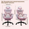 thumbnail image 3 of Pink Gaming Chair with Cat Paw Lumbar Cushion and Cat Ears, Ergonomic Computer Chair with Footrest, Reclining PC Game Chair for Girl, Teen, 3 of 8