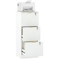 thumbnail image 1 of HOMCOM 3 Drawer File Cabinet Fluted Vertical Filing Cabinet with Lock White, 1 of 10