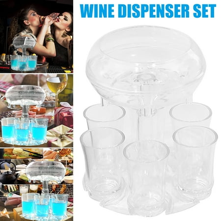 

Ameiqe 6 Shot Glass Dispenser and Holder Fill 6 Glasses of Wine at the Same Time Convenient Fast for Party Christmas Reception