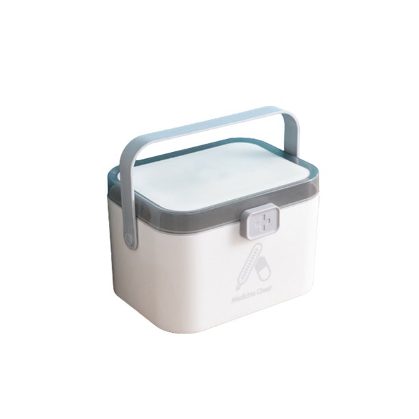 Bearachild Caja de almacenamiento de pastillas ABS, portátil, con mango ergonómico, gran capacidad, y elegante, sellado, a prueba de humedad, Almacenamiento y organización del hogar Gris Medio Bearachild HA070185-03