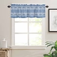 thumbnail image 7 of Christmas Elk Kitchen Curtains and Valances Set, Snowflakes Blue Retro Texture Rod Pocket Window Valance 18 Inch Window Curtain Panels for Living Room Bedroom Laundry, 27.5x24in, 3 Pieces, 7 of 7