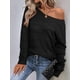 thumbnail image 5 of Blusa de Moda para Mujer con Aberturas y Hombros Descubiertos, de Suave y Mangas , para Exteriores. Negro XL, 5 of 7