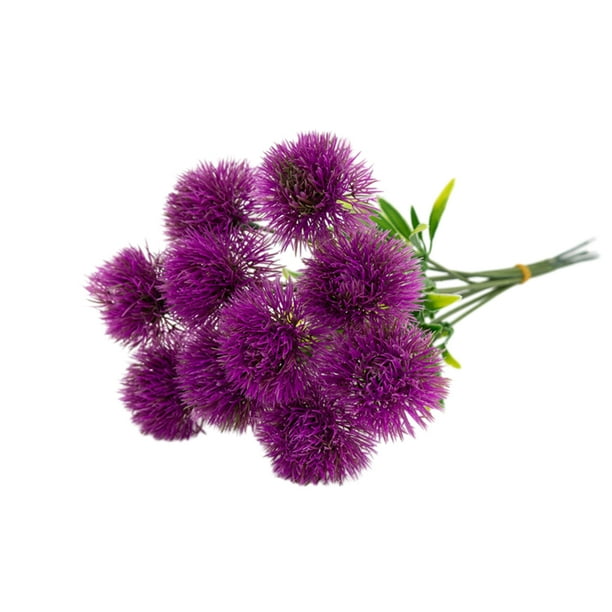 Injueey 10 Uds simulación de flores de plástico Taraxacum para decoración del hogar el plástico es resistente y duradero Decoración rojo púrpura