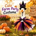 thumbnail image 6 of Halloween Porch Goose Outfits 17 23 Inch Polyester Top Hat Skirt Set for Outdoor Porch Decor Spooky Goose Clothes for Family Garden Orange Purple Black by MPOISVA, 6 of 6