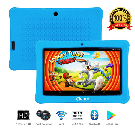 Contixo 7” Kids Tablet K1 | Android 6.0 Bluetooth WiFi Camera for Children Infant Toddlers Kids Parental Control w/Kid-Proof Protective Case (Best App To Play Audiobooks Android)