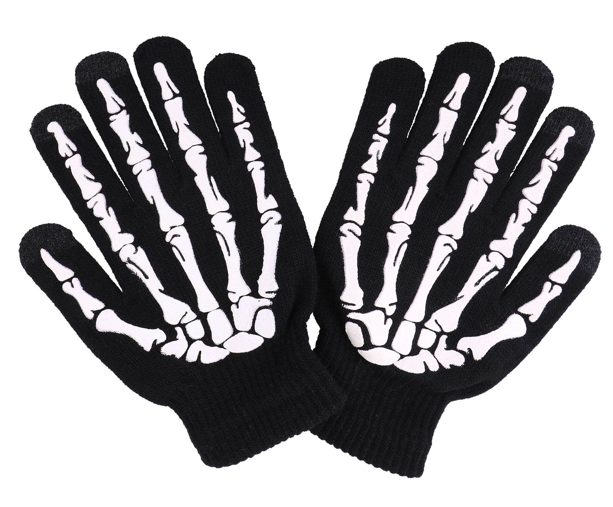 Skeleton Gloves Glow in the Dark Halloween Costume Full Finger