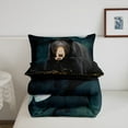 thumbnail image 4 of Black Bear King Size Comforter Set,Fierce Animal Black Wildlife Bedding Set Adults Men,Rustic Animal Cool Bear Bedding Comforters & Sets For Bedroom Decor,3 Pieces, 4 of 6