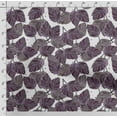 thumbnail image 4 of Soimoi Leaves Printed, Cotton Satin Spandex, Sewing Fabric by The Yard 54 Inch Wide, Decorative Fabric for Dresses and Home Accents, Purple & White, 4 of 5