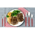 thumbnail image 3 of Mainstays 49 Piece Stainless Steel and Plastic Flatware Set with Tray, Niccole Red, Service for 8 Adult, 3 of 12