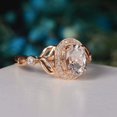 thumbnail image 3 of HeartsAndYou 2ct Natural Peach Morganite & Diamond Ring Halo Leaf Accent 14k SOLID Rose Gold, 3 of 9