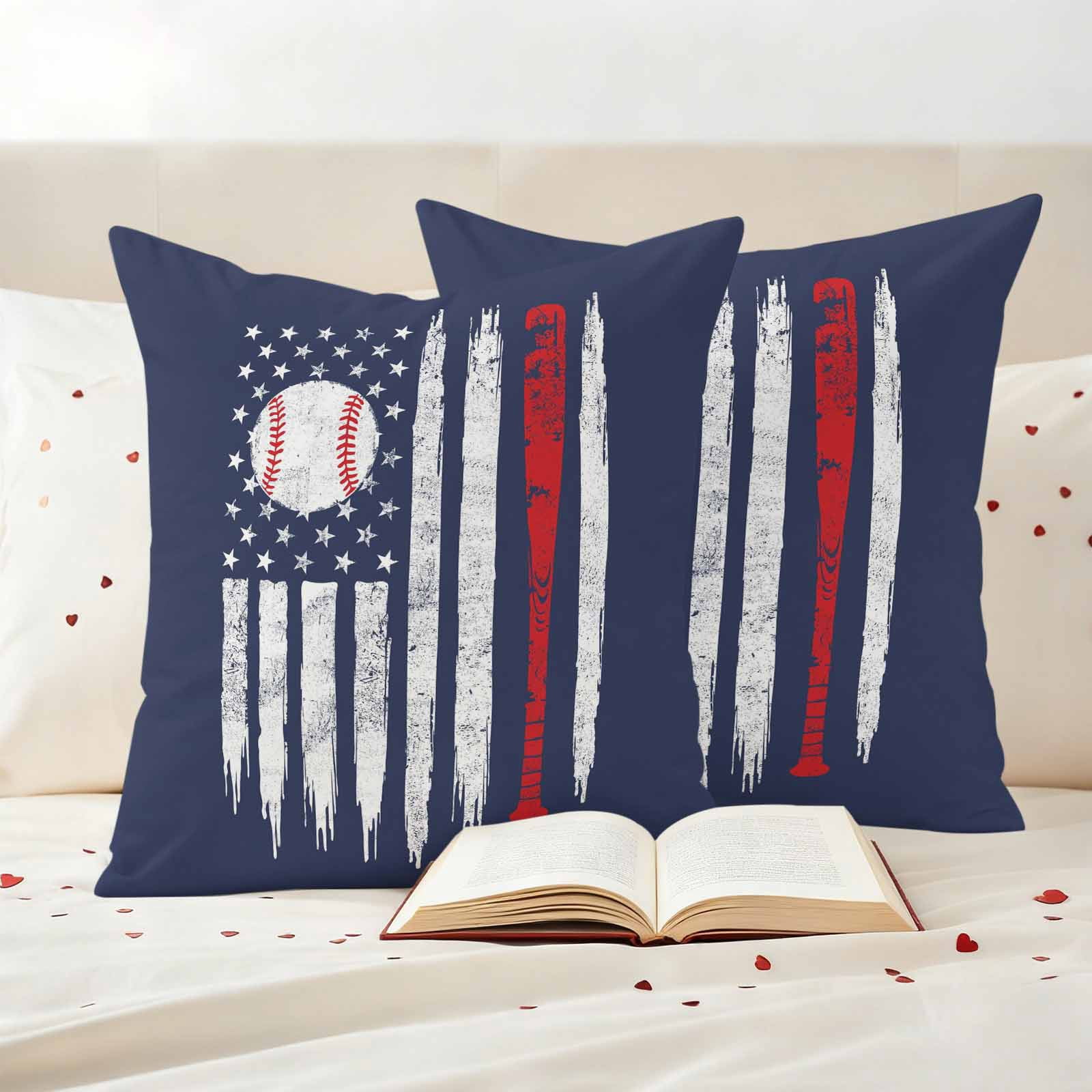 American Flag Outdoor Waterproof Pillow Covers, US Flag Baseball