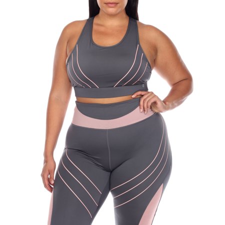 

White Mark Women s Plus Size Cut Out Back Mesh Sports Bra