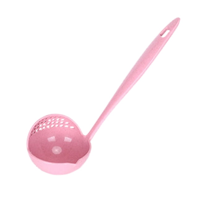 Mashaouyo Clearance Cooking Utensils Wheat Straw Two In One Household Kitchen Soup Spoon Long Hled Coler Filter Mesh Cutlery Hotpot Spoon Restaurant Fishing Spoon