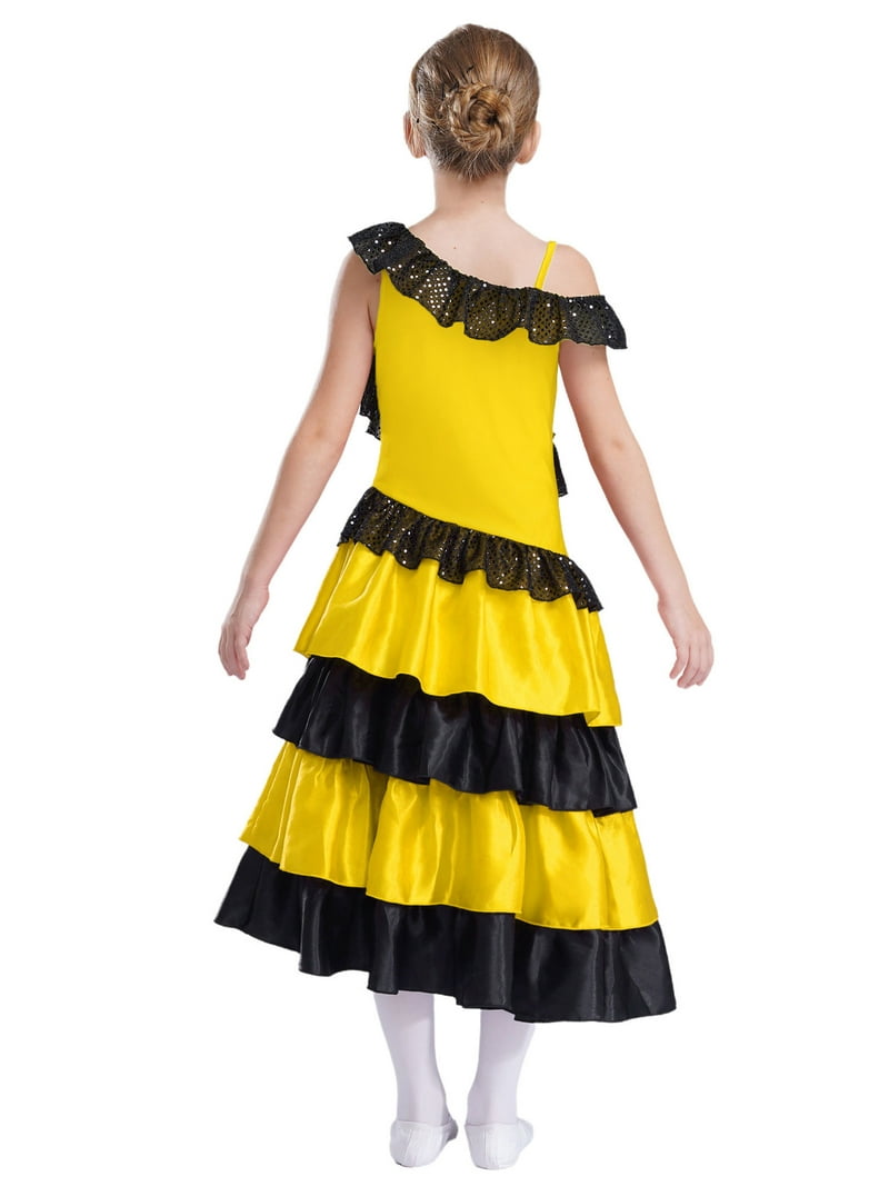 TSSOE Kids Girls Flamenco Dress Spanish Dance Performance Clothes Polk Dots Bull Dance Maxi Dress Yellow 10 - Walmart.com TSSOE Kids Girls Flamenco Dress Spanish Dance Performance Clothes Polk Dots Bull Dance Maxi Dress Yellow 10 - Walmart.com