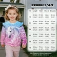 thumbnail image 2 of Xixirimido Horse & Cherry Blossom Print Toddler Girls Sweatshirt Ruffle Shoulder Long Sleeve Sweatshirts Graphic Pullover Top Girls Sweater Casual Fall Winter Clothes, for 2-3T, 2 of 7