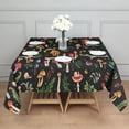 thumbnail image 3 of Colorful Mushroom Leaf Black Pattern Square Tablecloth,Waterproof Square Table Cover,Wipeable Spillproof Washable Table Cover for Home Kitchen Party Decor 52"x52"(132x132cm), 3 of 6