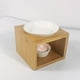 thumbnail image 3 of Portavelas de cerámica para té, quemador de aceite esencial de madera, difusor de velas fundidas para meditación, baño, dormitorio, uso doméstico. Cuatro lados de madera, 3 of 8