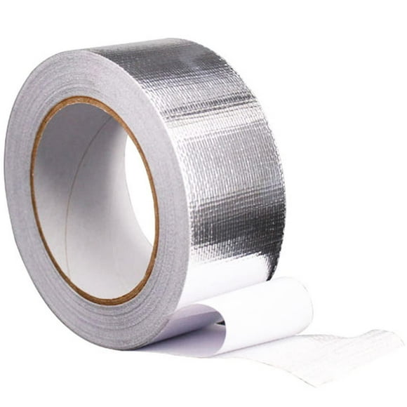 Glass Fiber Cloth Aluminum Foil Tape (3.9 Mil), 2" X 65 Feet Insulation Leak Proof High Temperature Resistance Metal Duct Tapes Self-adhesive Repair R -Bomveson
