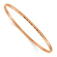thumbnail image 2 of Auriga Fine Jewelry 18k Rose Gold Solid Hammered 2.7mm Slip-on Bangle for Women, 2 of 6