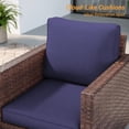 thumbnail image 6 of ACEGOSES Outdoor Patio Wicker Chairs Set of 2, Brown Rattan Seating with Thick Cushions for Lawn or Poolside, Navy Blue, 6 of 6